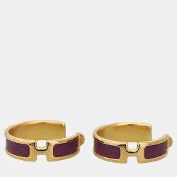 Pre Owned Hermes Gold Metal Olympe Earrings