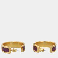 Pre Owned Hermes Gold Metal Olympe Earrings
