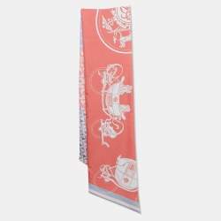 Hermès Pink Printed Silk Twill Scarf