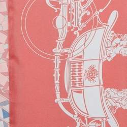 Hermès Pink Printed Silk Twill Scarf