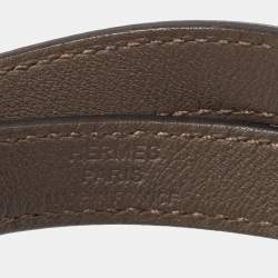 Hermès Kelly Double Tour Leather Palladium Plated Wrap Bracelet