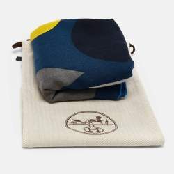 Hermès Blue Printed Cashmere Blend Jeu d'Adresse Scarf