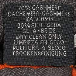 Pre Owned Hermès Grey Printed Cashmere Blend Mysterious Rider Scarf