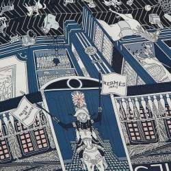 Pre Owned Hermès Blue Printed Silk Objets de Curiosite Scarf 