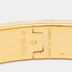 Hermès Clic H Blue Enamel Gold Plated Bracelet