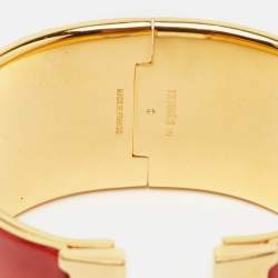Hermès Clic Clac H Enamel Gold Plated Extra Wide Bracelet