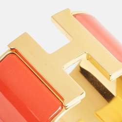 Hermès Clic Clac H Enamel Gold Plated Extra Wide Bracelet
