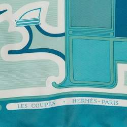 Pre Owned Hermès Blue Les Coupes Silk Square Scarf