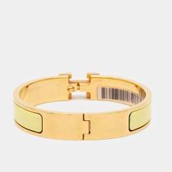 Hermès Clic H Yellow Enamel Gold Plated Bracelet