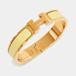 Hermès Clic H Yellow Enamel Gold Plated Bracelet