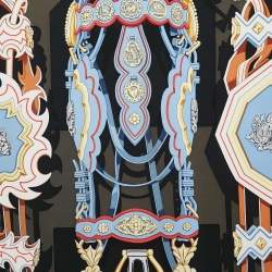 Hermés Anthracite/Ciel Silk Brides et Destin Scarf