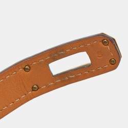 Pre Owned Hermès Kelly Purple Leather Gold Tone  Bracelet