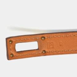 Pre Owned Hermès Kelly Purple Leather Gold Tone  Bracelet