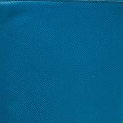 Hermès Blue Izmir Epsom Leather Globe Trotter Zip Agenda Planner