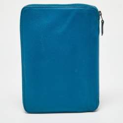 Hermès Blue Izmir Epsom Leather Globe Trotter Zip Agenda Planner