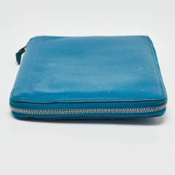 Hermès Blue Izmir Epsom Leather Globe Trotter Zip Agenda Planner