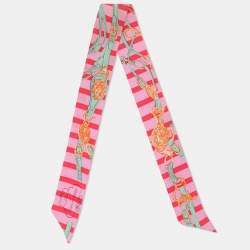 Hermes Pink Brides De Gala Bayaderes Silk Twilly