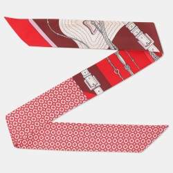Hermes Multicolor Clic-Clac Modern Cannage Silk Twilly 