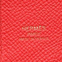 Pre Owned Hermes Red Epsom Leather Hexagon Tressage Bag Strap