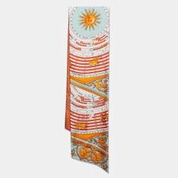Pre Owned Hermes Orange Dies et Hore Silk Maxi-Twilly Cut