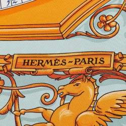 Pre Owned Hermes Orange Dies et Hore Silk Maxi-Twilly Cut