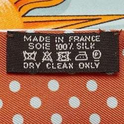 Pre Owned Hermes Orange Dies et Hore Silk Maxi-Twilly Cut