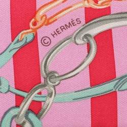 Pre Owned Hermes Pink Brides De Gala Bayaderes Silk Twilly