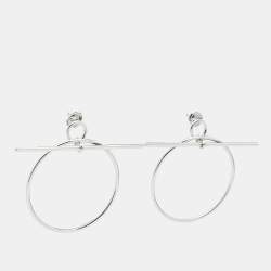 Hermes Loop Sterling Silver Medium Model Earrings