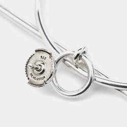 Hermes Loop Sterling Silver Medium Model Earrings