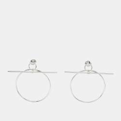 Hermes Loop Sterling Silver Medium Model Earrings