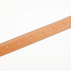 مملوكة مسبقًا Hermes Gold/Noir Epsom and Swift Leather Constance Reversible Belt 75 CM