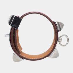 Pre Owned Hermes Croco Collier De Chien Bracelet