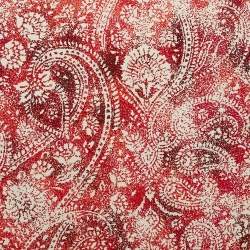Hermès White/Red Indian Dust Silk Scarf