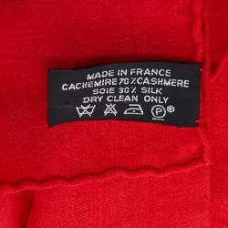 Hermès Red H Pattern Cashmere & Silk Stole 