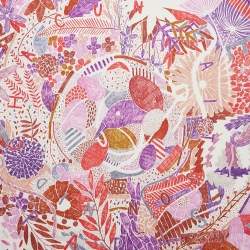 Pre Owned Hermes Purple/Red Silk Chacun Fait Son Nid Scarf