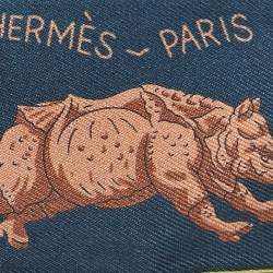 Hermes Blue Silk Parade Twilly 