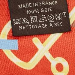 Pre Owned Hermes Orange Silk Do Re Boucles Twilly