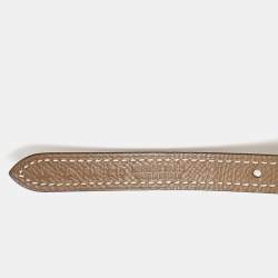 Pre Owned Hermes Gold/Etoupe Swift and Epsom Leather Focus Medor Laquee Belt 85 CM