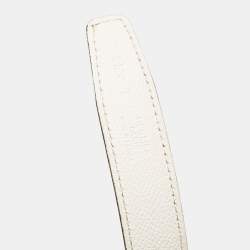 Hermes Blanc/Rose Tea Epsom and Swift Leather Constance Reversible Belt 95 CM