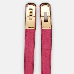 مملوكة مسبقًا حزام هيرمس كيلي 18 قابل للضبط إكسسوار ذهبي اللون و جلد إيبسوم ذهبي