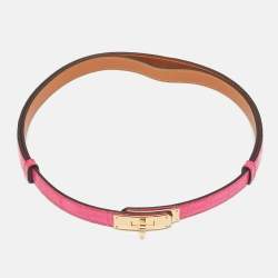 مملوكة مسبقًا حزام هيرمس كيلي 18 قابل للضبط إكسسوار ذهبي اللون و جلد إيبسوم ذهبي