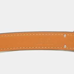 مملوكة مسبقًا Hermès Blanc Epsom Leather Palladium Finish Kelly 18 Belt Adjustable