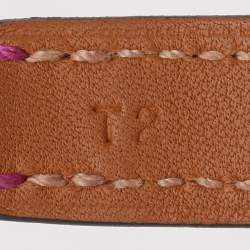 Hermes Purple Leather Rivale Palladium Plated Double Tour Bracelet
