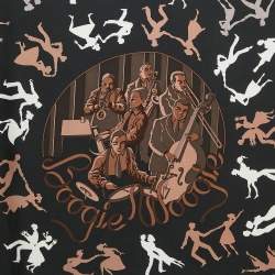 Hermes Black Print Silk Boogie Woogie Scarf 