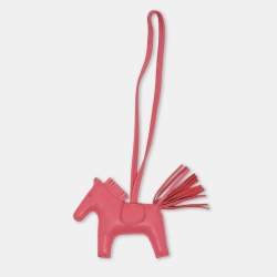 Hermes Pink Milo Leather GriGri Rodeo Bag Charm PM