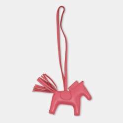 Hermes Pink Milo Leather GriGri Rodeo Bag Charm PM