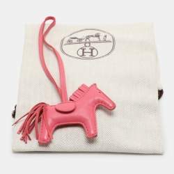 Hermes Pink Milo Leather GriGri Rodeo Bag Charm PM
