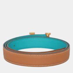 Hermes Brown Epsom, Swift Leather Mini Constance 24 Reversible Belt