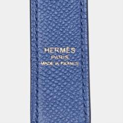 Hermès Blue Brighton/Bleu Encre/Brique Epsom Leather Tressage De Cuir Bag Strap