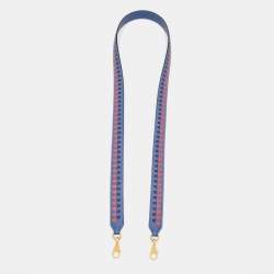 Hermès Blue Brighton/Bleu Encre/Brique Epsom Leather Tressage De Cuir Bag Strap